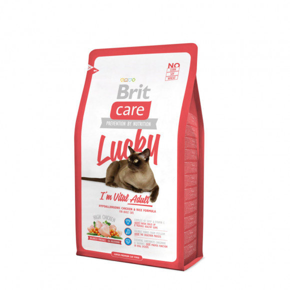 Корм Brit Care Cat Lucky I'm Vital Adult гипоаллергенный для взрослых кошек 400гр