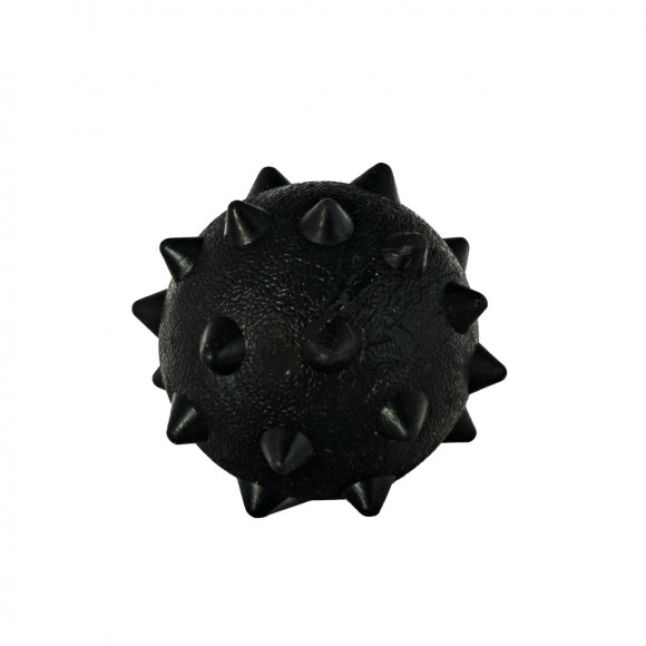 Игрушка WOGY для собак Мяч литой, д-7,5см с шипами, утяжеленный, 170 г, черный, 2024-7750