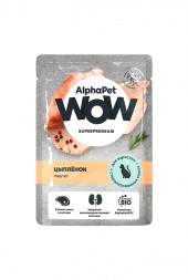 Влажный корм ALPHAPET WOW паштет для стерилизованных кошек (ЦЫПЛЕНОК), 85 г Влажный корм ALPHAPET WOW паштет для стерилизованных кошек (ЦЫПЛЕНОК), 85 г