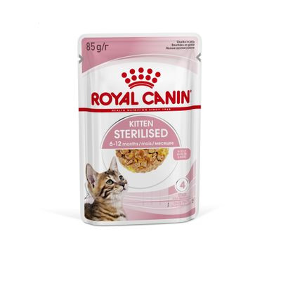Влажный корм Royal Canin для стерилизованных котят c 6 до 12 мес Kitten Sterilised в желе 85 г