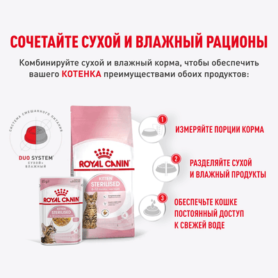 Влажный корм Royal Canin для стерилизованных котят c 6 до 12 мес Kitten Sterilised в желе 85 г