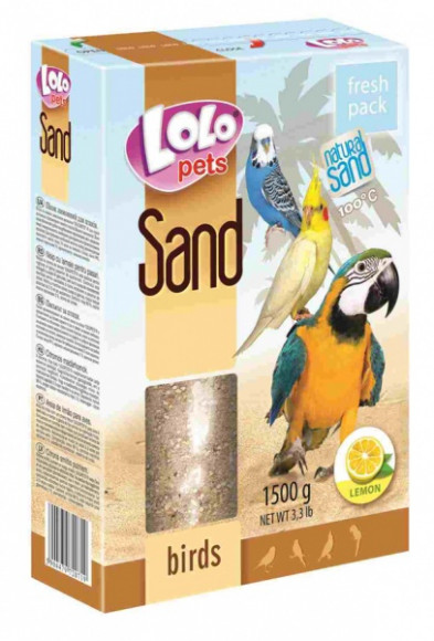 Песок Lolo Pets  для птиц лимонный 1,5 кг
