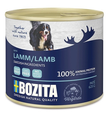 Консервы BOZITA для собак Мясной паштет с ягненком 625г