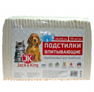 Пеленки впитывающие для туалета 60*90см с суперабсорбентом JACK&KING (30шт)
