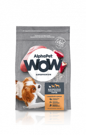 Корм AlphaPet WOW для собак мелких пород (индейка и рис), 500 г