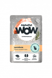 Влажный корм ALPHAPET WOW для кошек (ЦЫПЛЕНОК), 85 г