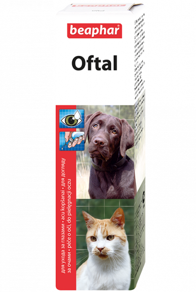 Beaphar Средство Oftal для чистки глаз и удаления слезных пятен у собак и кошек 50мл