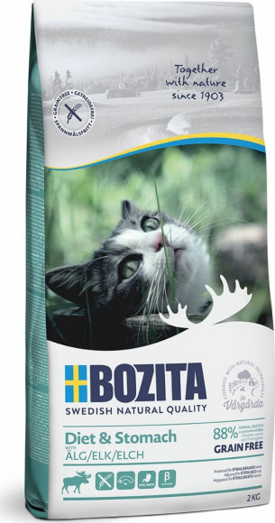 Корм Bozita Sensitive Diet & Stomach GF беззерновой для пожилых кошек с чувствительным пищеварением с мясом лося 2кг