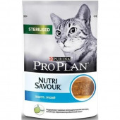 Влажный корм Purina Pro Plan NutriSavour для стерилизованных кошек, паштет с треской, Пауч, 85 г Влажный корм Purina Pro Plan NutriSavour для стерилизованных кошек, паштет с треской, Пауч, 85 г