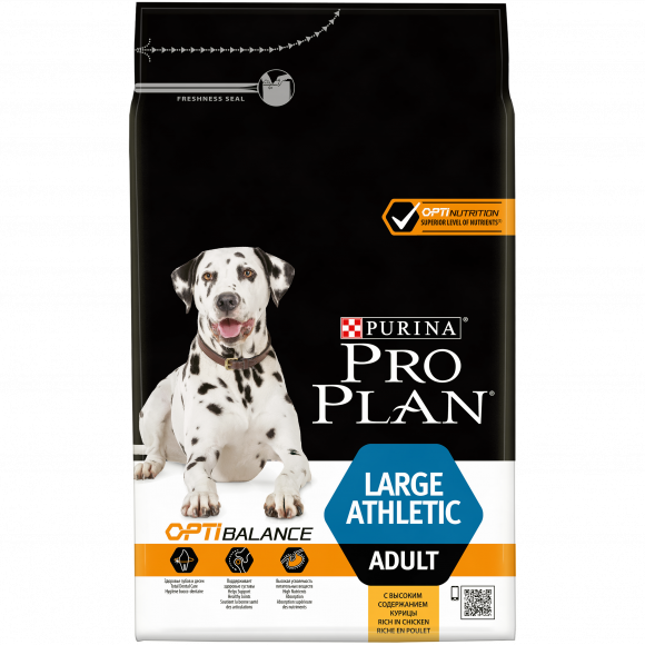 Корм Purina Pro Plan для взрослых собак крупных пород с атлетическим телосложением с курицей, 3кг