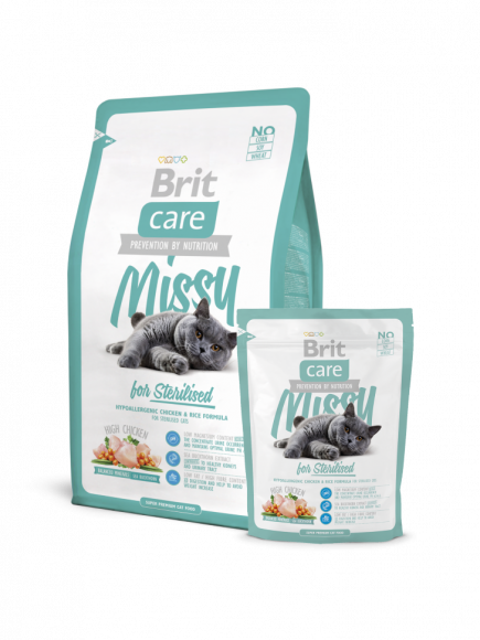 Корм Brit Care Cat Missy for sterilised для кастрированных/стерилизованных кошек 400гр