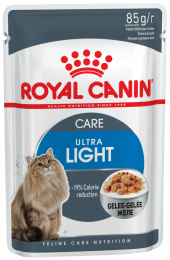 Влажный корм Royal Canin кусочки в желе для кошек склонных к полноте Ultra Light 85гр Влажный корм Royal Canin кусочки в желе для кошек склонных к полноте Ultra Light 85гр