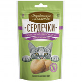 Деревенские лакомства для кошек Сердечки баланс жизненно необходимых микроэлементов, 30г Деревенские лакомства для кошек Сердечки баланс жизненно необходимых микроэлементов, 30г