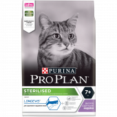 Корм Purina Pro Plan для стерилизованных кошек и кастрированных котов старше 7 лет, с индейкой, 3 кг.