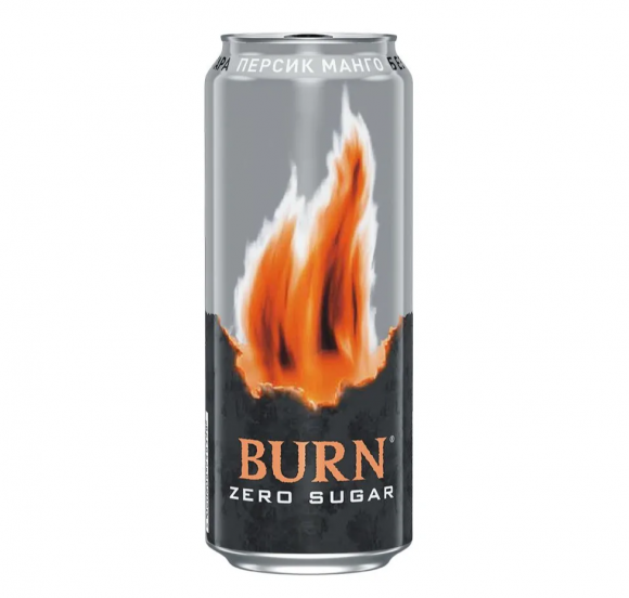 Энергетический напиток "Burn ZERO Персик-манго" 0,449л