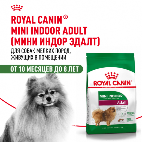 Корм Royal Canin для собак малых пород, живущих преимущественно в домашних условиях Mini Indor Adult 3 кг