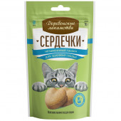 Деревенские лакомства для кошек Сердечки незаменимый таурин для здоровья сердца, 30г Деревенские лакомства для кошек Сердечки незаменимый таурин для здоровья сердца, 30г