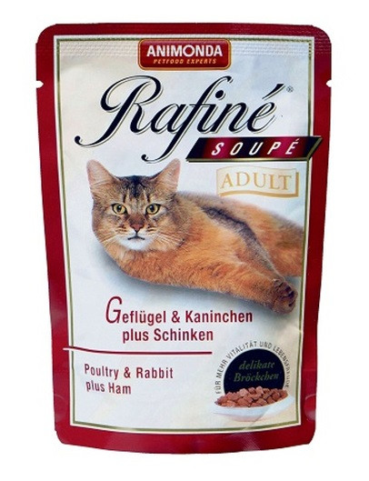 Влажный корм Animonda Rafine Soupe Adult для кошек с птицей, кроликом и ветчиной 100гр