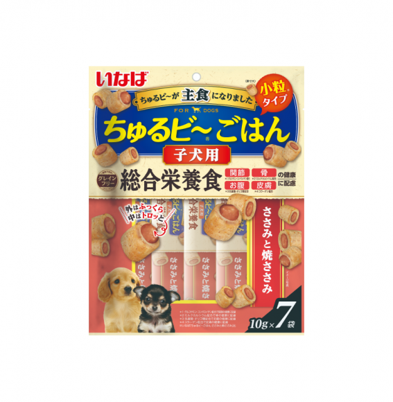 Лакомство для щенков INABA Churu Bee Gohan Трубочки Куриное филе 7 шт. 70г