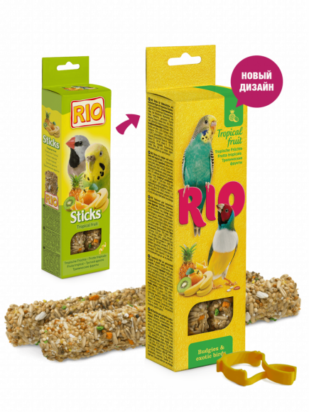 Палочки RIO  для волнистых попугайчиков и экзотических птиц с тропическими фруктами 80гр