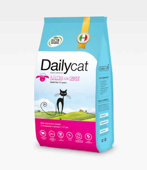 Корм DailyCat Adult Lamb and Rice для взрослых кошек с ягненком и рисом 400гр