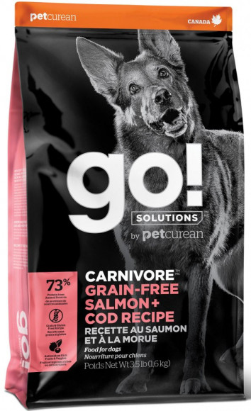 Корм GO! NATURAL Holistic Carnivore Grain Free Salmon + Cod Recipe беззерновой для собак всех возрастов c лососем и треской 1,6кг