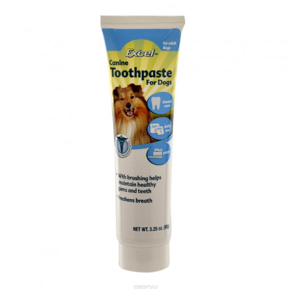 Зубная паста для собак Exel Canine Toothpaste свежее дыхание 8in1 92гр