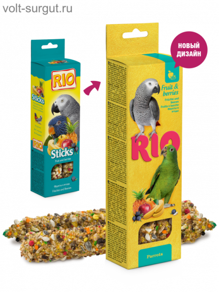 Палочки RIO для попугаев с фруктами и ягодами 90гр