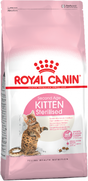 АКЦИЯ! Корм Royal Canin для стерилизованных/кастрированных котят (с момента стерилизации  до 12мес) Kitten Sterilised 400гр + влажный корм в подарок