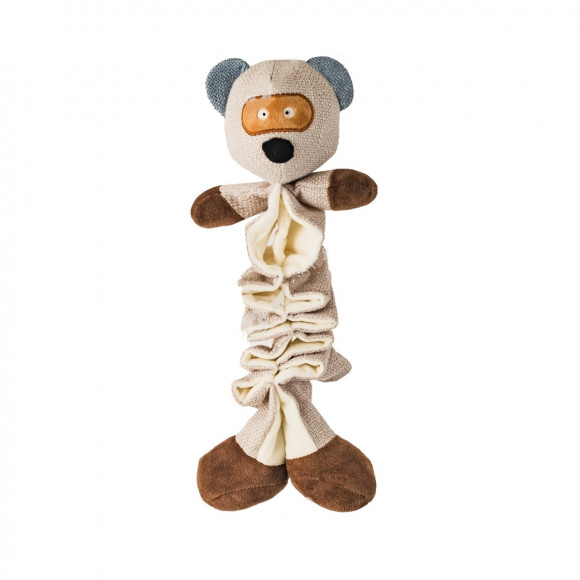 Игрушка-пищалка WOGY для собак Зверята, 34*15см, растягивающаяся с подвижными карманами для лакомств, шуршит, микс, 2024-6742
