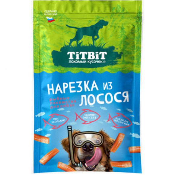 Лакомство TITBIT Нарезка из лосося для собак 80 г