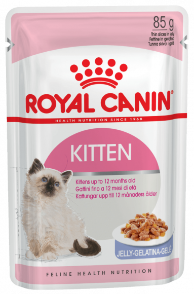 Влажный корм Royal Canin мелкие кусочки в желе для котят с 4 до 12 мес Kitten Instinctive 85гр