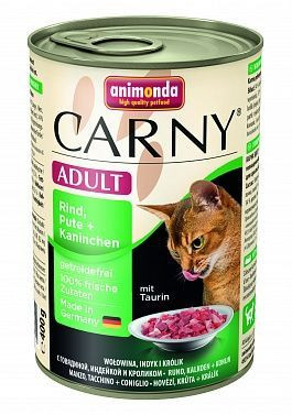 Консервы Animonda Carny Adult для кошек с говядиной, индейкой и кроликом 400гр