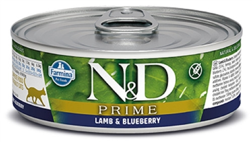 Влажный корм Farmina N&D Cat Prime Lamb & Blueberry консервы для кошек Ягненок с черникой 80гр