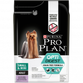 Корм Purina Pro Plan Optidigest Grain Free Formula для взрослых собак мелких и карликовых пород с чувствительным пищеварением, с высоким содержанием индейки, 700гр