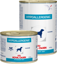 Акция! Ветеринарный влажный корм Royal Canin для собак при пищевой аллергии или непереносимости Hypoallergenic (банка) 3*200гр + 1*200гр в подарок