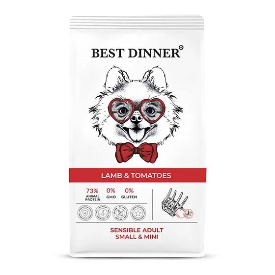 Корм Best Dinner Adult Sensible Mini для собак Ягненок и томаты Lamb & Tomatoes 10кг