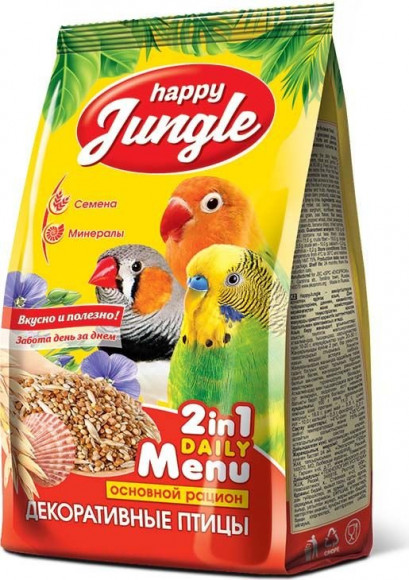 Happy Jungle корм для декоративных птиц (универсал) HJ 350гр