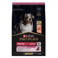 Корм Purina Pro Plan SENSITIVE SKIN для взрослых собак средних пород с чувствительной кожей с лососем, 3 кг