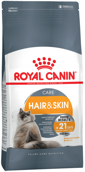 АКЦИЯ! Корм Royal Canin для кошек для поддержания здоровья кожи и шерсти Hair&Skin 2кг + 4*85гр подарок!