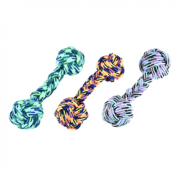 Игрушка NUNBELL для собак Гантель плетеная 20х6см микс, арт. 31019-0198, ЧД