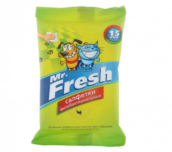 Салфетки Mr.Fresh влажные антибактериальные 15шт