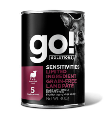 Консервы GO! Natural Holistic Sensitivities Limited Ingredient Grain Free Lamb Pate DF беззерновые для собак с чувствительным пищеварением с ягненком 400гр