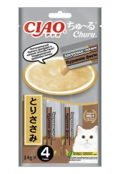 Лакомство Inaba Ciao Churu функциональное пюре для кошек куриное филе Здоровье почек 14г * 4шт