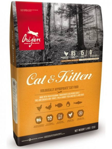 Корм Orijen CAT & KITTEN беззерновой для котят и кошек 1,8кг