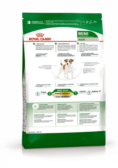Корм Royal Canin для взрослых собак малых пород (до 10 кг) с 10 мес. до 8 лет Mini Adult 4 кг