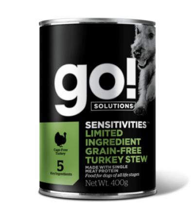 Консервы GO! Natural Holistic Sensitivities Grain Free Turkey Stew DF беззерновые для собак с индейкой 400гр