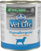 Ветеринарный влажный корм Farmina Vet Life Dog Hypoallergenic Fish&Potato паштет для собак при пищевой аллергии или пищевой непереносимости Рыба с картофелем 300гр Ветеринарный влажный корм Farmina Vet Life Dog Hypoallergenic Fish&Potato паштет для собак при пищевой аллергии или пищевой непереносимости Рыба с картофелем 300гр