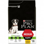 Корм Purina Pro Plan для щенков средних пород, курица с рисом, 3 кг
