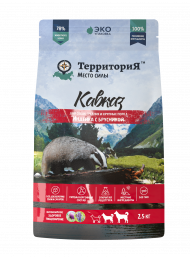 Корм ТерриториЯ Кавказ для собак средних и крупных пород, Индейка с брусникой 12 кг